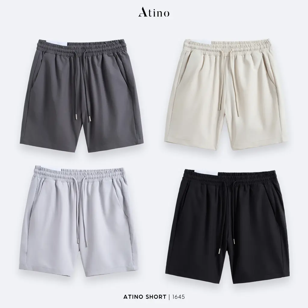 Quần Short Nam Trơn ATINO Vải Thun Lạnh Mát Mẻ Dáng Trẻ Trung Form Regular L.4.1645
