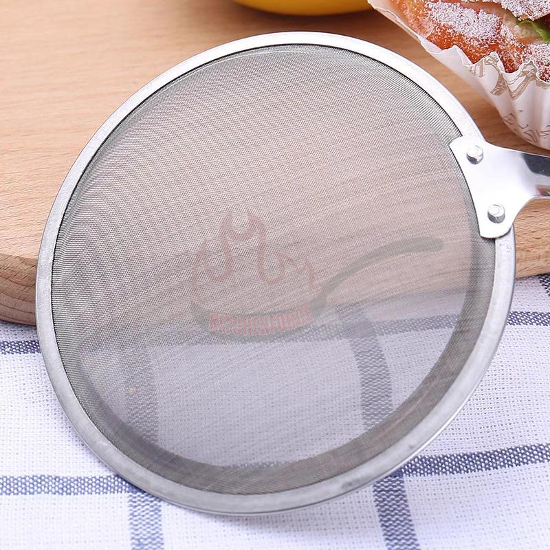 Saringan Minyak Teh Kopi Tepung Halus Stainless Serbaguna /Saringan Minyak Tepung Kopi Teh Goreng Serok Jaring Halus Full Stainless Steel Strainer Serbaguna tahan karat saringan saringan bumbu stainless saringan  gorengan saringan besi 1