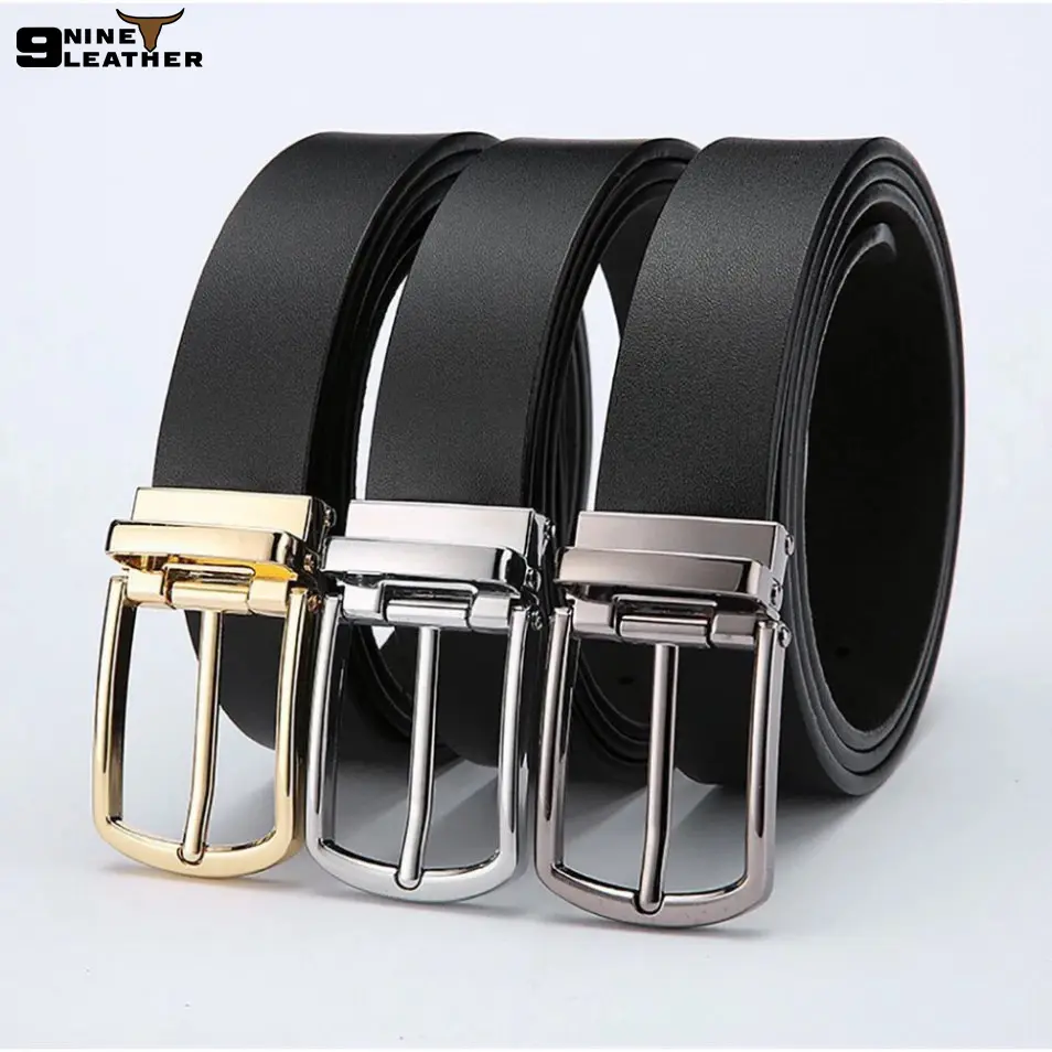 Thắt lưng nam 100% da bò nguyên tấm 9nine Leather L31, xưởng Việt Nam, độ bền 7 năm-màu đen khóa cài