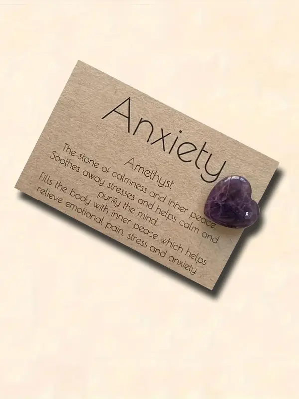 Summer 2024 Heart Shaped Amethyst, Pocket Hugging Stone, Anxiety Relief Stone, Stress Relief Fidget Accessories, Diy Jewelry Accessories, Handmade Gifts for Women & Men, As Girls Birthday Gift 4