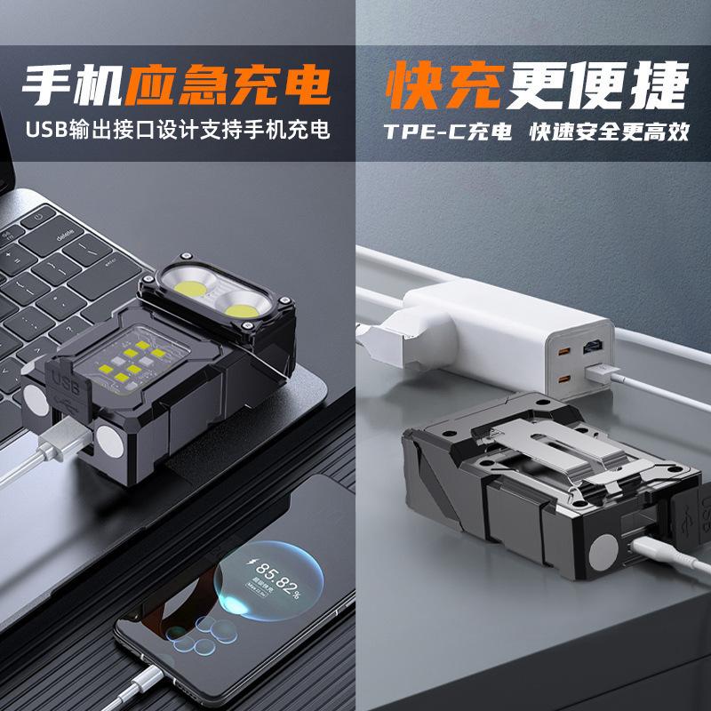 Đèn pin, ánh sáng mạnh, có thể sạc lại, đo năng lượng, đa năng, loại căn hộ 3