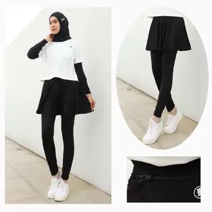 Hitjab - Rok Legging Premium Zipper Rok Celana Olahraga Wanita Muslimah Renang Berenang9-0289
