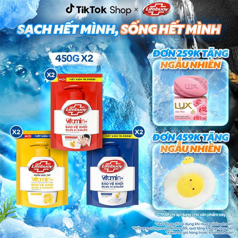   KOL Live 2  Combo 2 Nước rửa tay hỗ trợ sạch khuẩn Lifebuoy Túi 400Gx2  2  