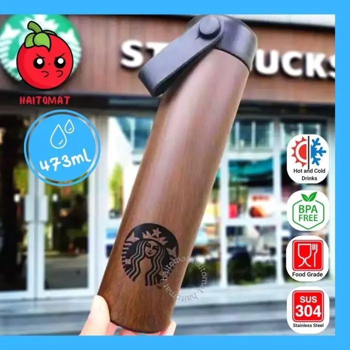 STARBUCKS TUMBLER STRAP GRANDE TERMOS AIR PANAS DINGIN STAINLESS LS18