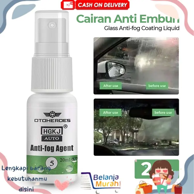 STOK DAN PROMO TERBATAS !! - Cairan Anti Embun Glass Anti-fog Coating Waterproof Liquid 20ml - HGKJ-5
