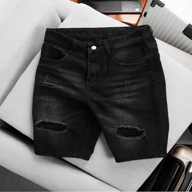 QUẦN SHORT ĐÙI JEAN NAM CHẤT LIỆU BÒ FROM LỬNG NGANG GỐI QUẦN JEAN NAM MÃ QS6A177 0