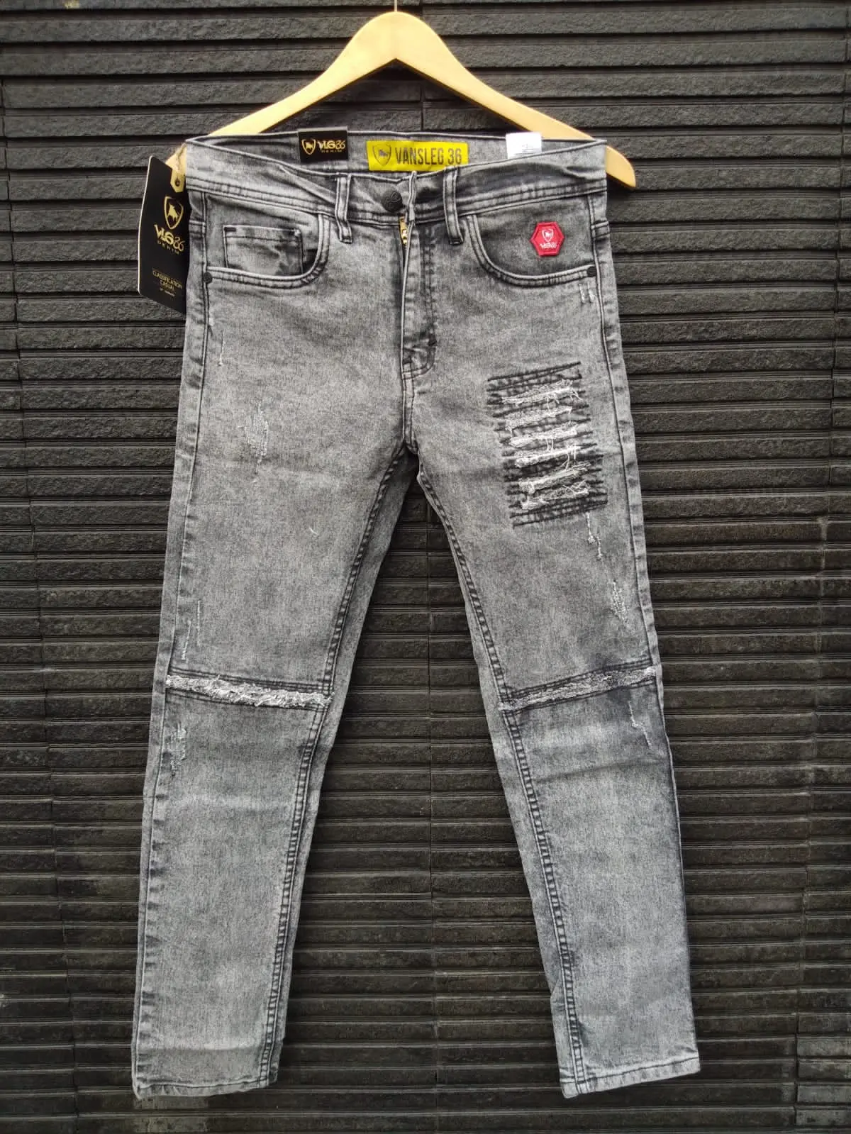 Celana jeans panjang vlg36 abu Sandwash/celana jeans pria clothing vlg36/celana jeans clothing distro premium vlg36 Nyaman Denim