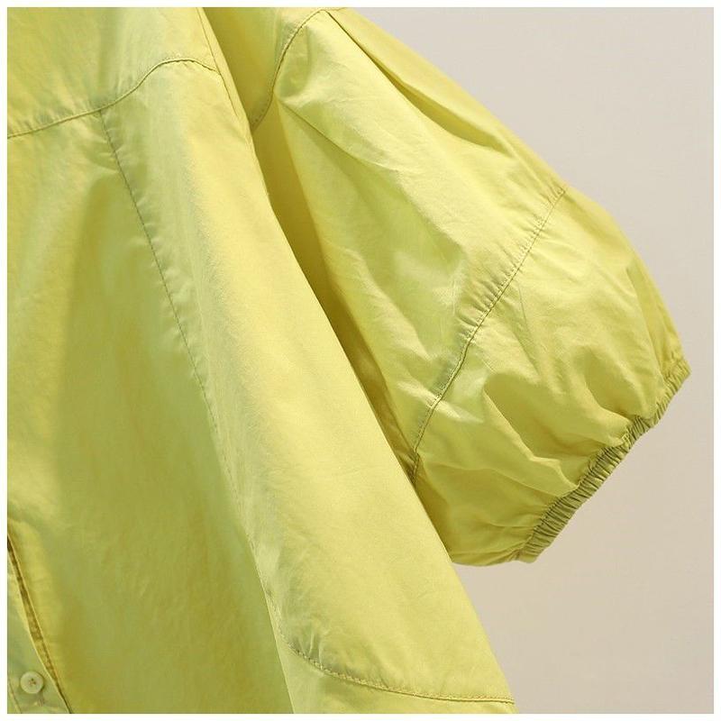 Product Introduction of Áo Sơ Mi Cho Nữ, Phong Cách Công Sở Thường Ngày Thiết Kế Trơn Tay Phồng, Thanh Lịch, Áo Thường Ngày Dáng Rộng Thời Trang Gấp Bất Đối Xứng Hàng Mới Về Mùa Hè, Phong Cách Thanh Lịch, 2024 7