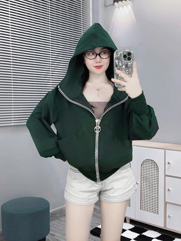 Áo khoác khóa to thun PC cao cấp dày mát Hottrend thời trang nữ - Top 4
