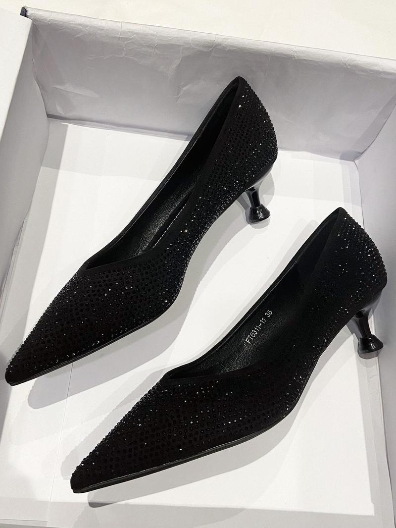Product Introduction of Women's Pointed Toe Heels, Elegant Fashionable High Heels for Party, Daily Clothing Decor for Women & Girls, Footwear 9