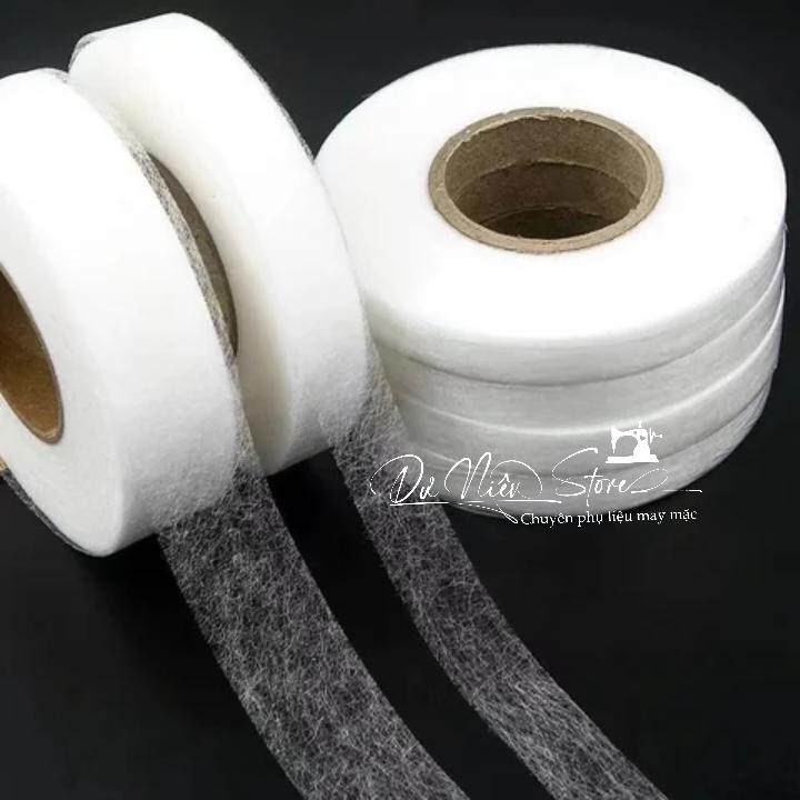 Keo Tan Nhiệt Ép Vải Hai Mặt Cuộn 1cm, 1.5cm, 2cm. (Mex Tan, keo mạng nhện)