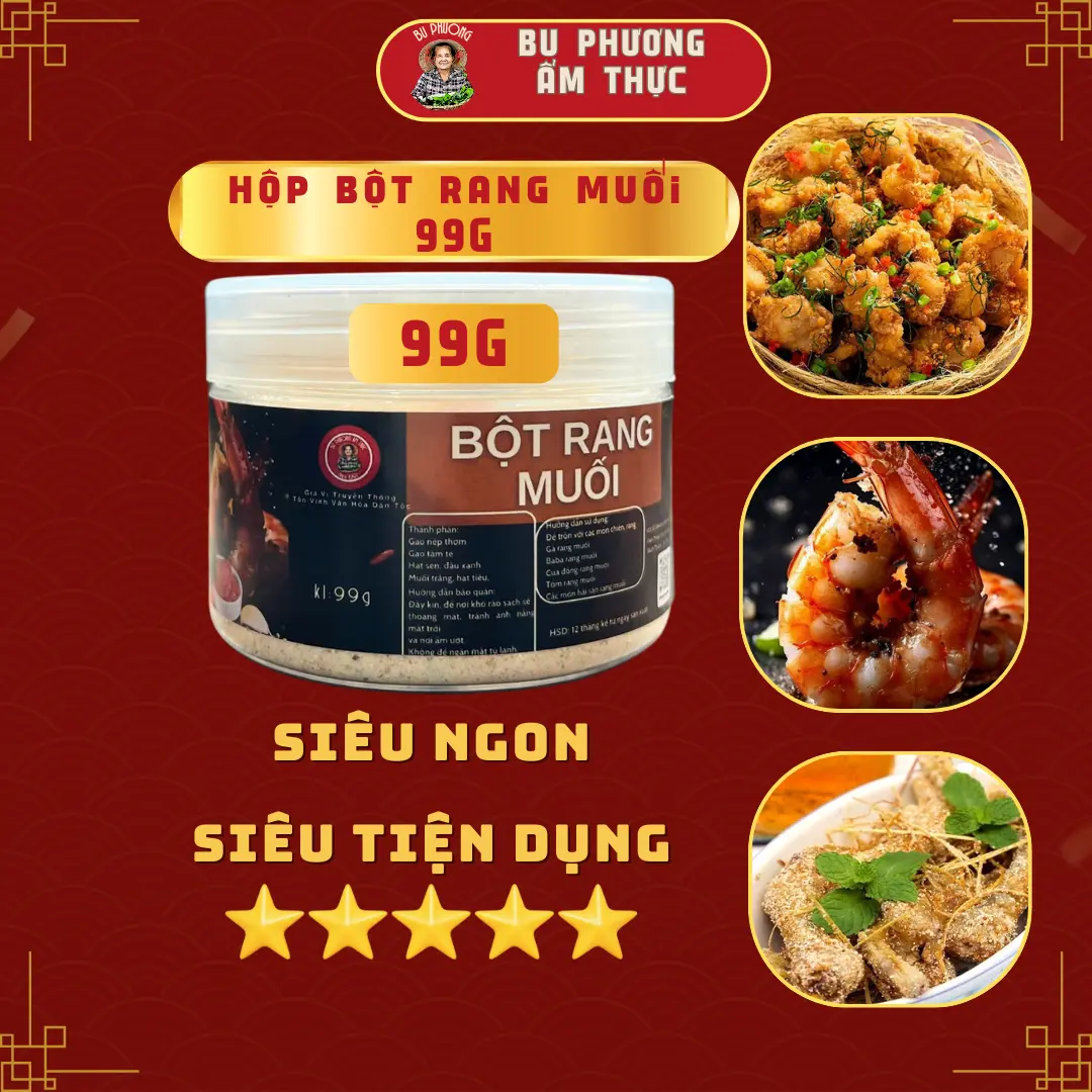Bột Rang Muối Bu Phương Ẩm Thực 99G - Phiên Bản Tri Ân Khách Hàng hạt nêm gia vị dân tộc