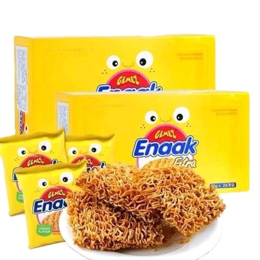 Hộp 24 gói Snack mì trẻ em Enaak Indonesia vị gà truyền thống thùng 24 gói x 30g
