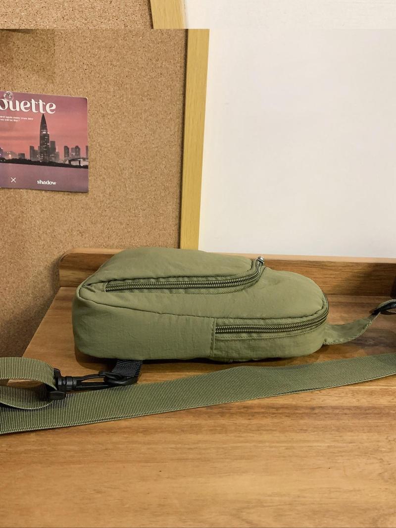 Product Introduction of Fashionable Lightweight Minimalist Compact Zipper Sling Bag, Casual Versatile Phone Bag for Women & Men, Trendy All-match Crossbody Chest Bag for Daily Used 3
