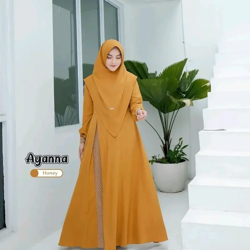 Mys - ayyana gamis set hijab wanita ukuran jumbo M L XL XXL busui priendly 3