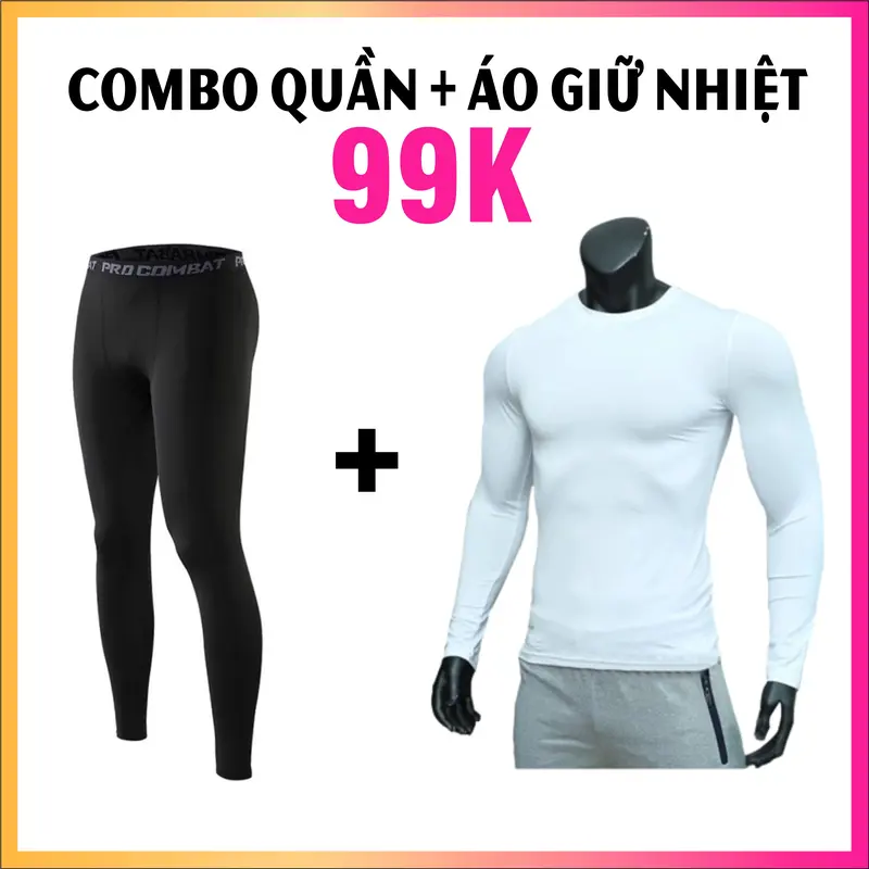 Combo Bộ Quần Áo Giữ Nhiệt [ 1 Áo giữ nhiệt + 1 Quần giữ nhiệt dài đen] dành cho anh em chơi thể thao, thời trang, Nam nữ. Đủ màu, Đủ size. TOP, SPORT, 8