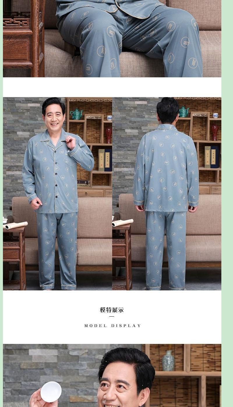 Product Introduction of Bộ Đồ Ngủ Nam, Trung Người Già Và Cao Tuổi, 100% Cotton, Dài Tay, Mỏng Vừa Vặn, Thích Hợp Cho Mùa Xuân Và Mùa Thu, Bộ Đồ Mặc Nhà Cho Bố, Mặc Mùa Thu Và Mùa Đông 6