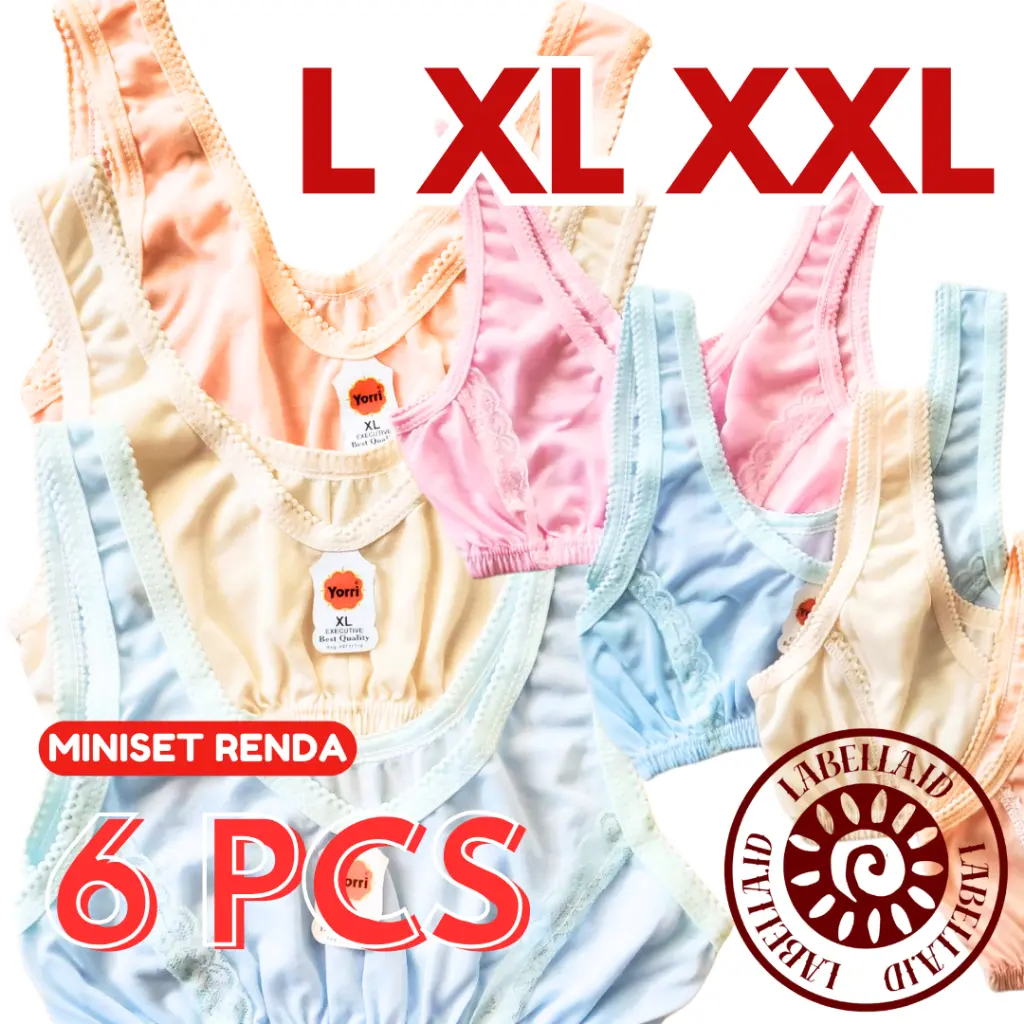 TERMURAH 6PCS Miniset anak murah berkualitas/Bra Renda Miniset Size L XL XXL SD/SMP/SMA LABELLAID