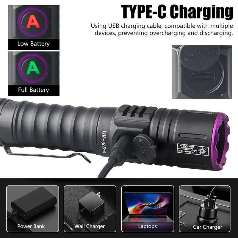 PARVEZO - Senter UV Ultraviolet Flashlight 365nm 15W 2