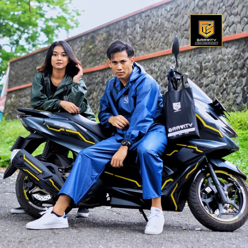 JAS HUJAN, RAINCOAT Dewasa GRAVITY Pria dan Wanita Original Anti Rembes Pvc Tahan air PVC Sepeda Motor ringan warna lain 2