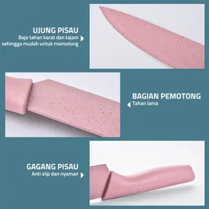 Pisau Set Multicolor Tebal isi 5 pcs 1138 - Pisau Set Dapur