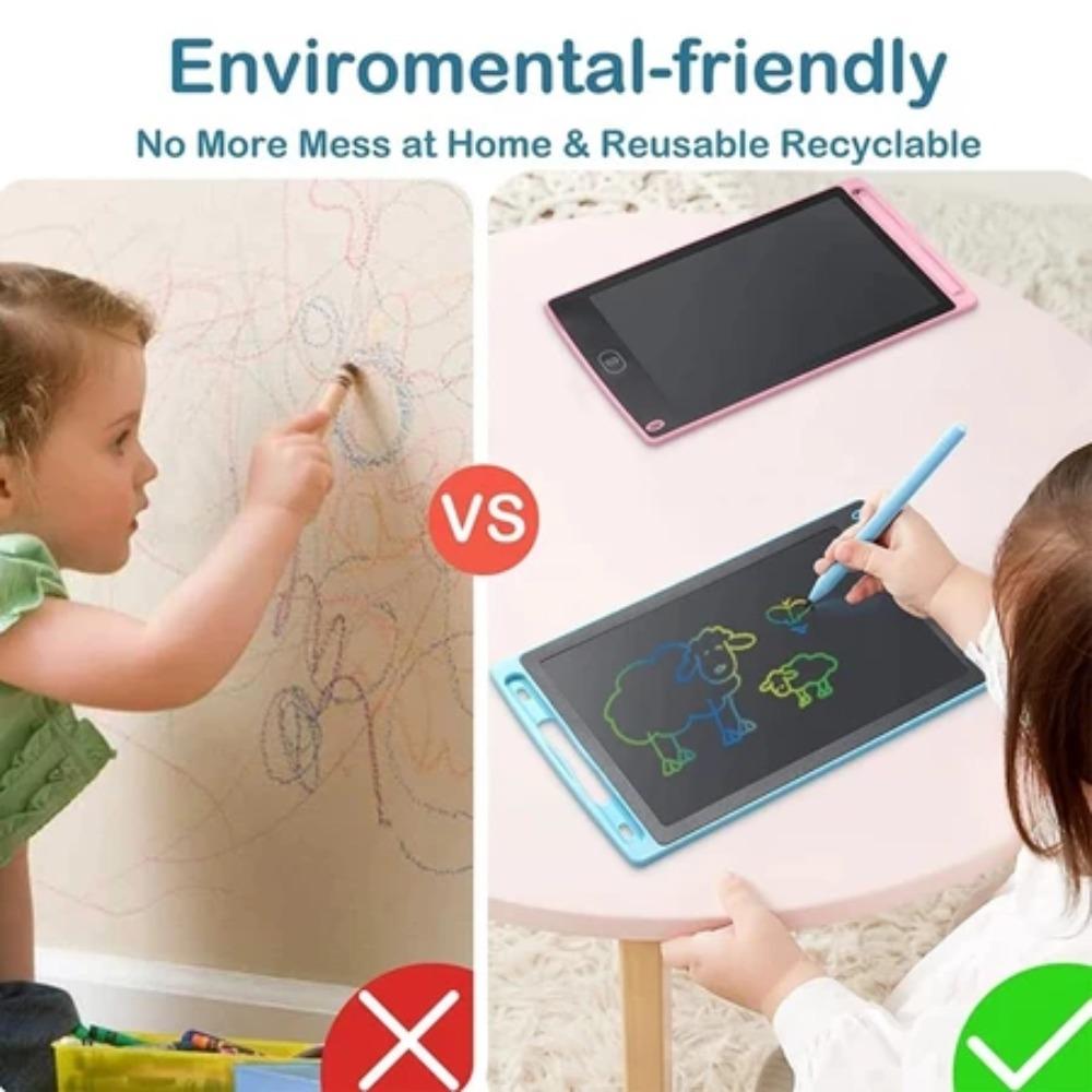 12 Inch  Layar besar LCD Writing Tablet Anak / Drawing Pad / Papan Tulis Anak Rainbow Papan gambar anak, layar pelindung mata berkualitas tinggi, papan tulis kecil, papan tulis tangan, papan tulis rumah untuk siswa.