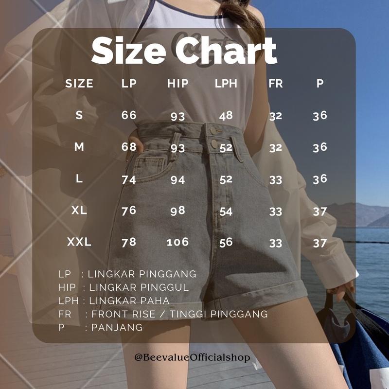 Product Introduction of [Beevalue] Celana Pendek Jeans Wanita Highwaist Dua Kancing | Hotpants Highwaist Bahan Premium | Celana Jeans Wanita Tinggi Pinggang | Celana Jeans Wanita Highwaist Premium Korea | Shortpants Wanita (508) 0