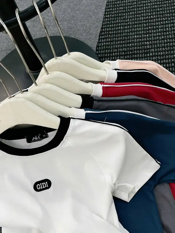 Áo thun viền tay  GIDI cotton borip _A 882_chân ngắn BTQ2 7