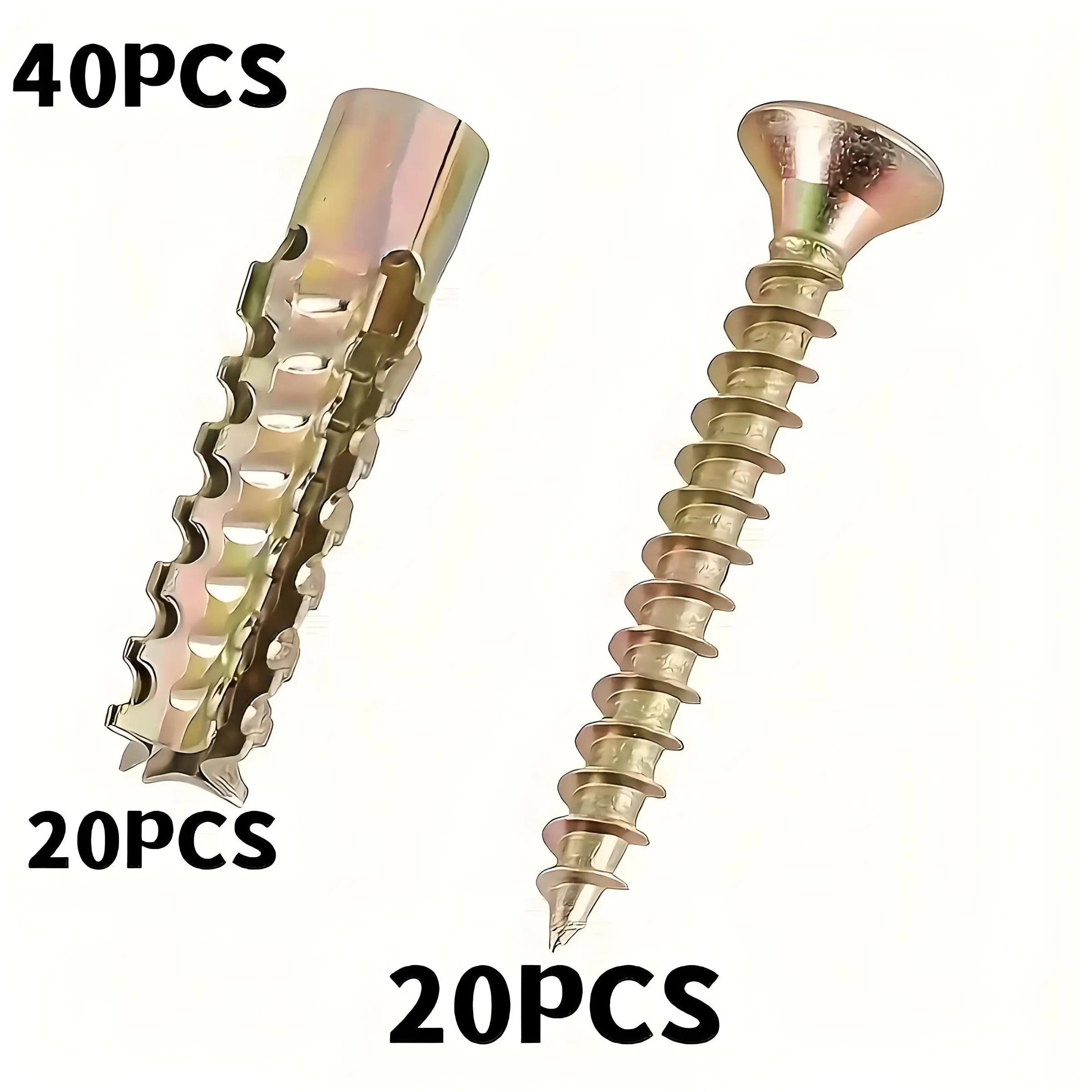 Serrated Wall Expansion Bolt, 20 Sets Expansion Screw, Suitable for Lightweight Bricks, Foam Walls, Cement Walls, Concrete Walls