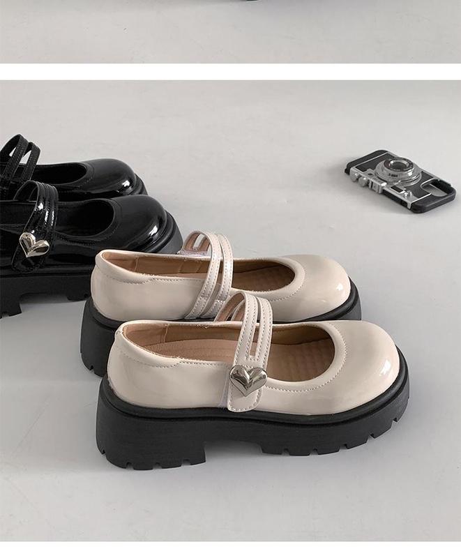 Product Introduction of Black and round Thick Bottom Mary Jane Small Leather Shoes Women 2024 New Retro Matching Skirt Low-Cut Chunky Heel Shoes 30
