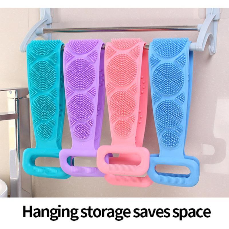 Product Introduction of Silicone Bath Belt, 1 Set Back Scrubber Towel, Back Massage Belt, Bathing Accessories for Home Bathroom, Bathing Loofah Supplies 8