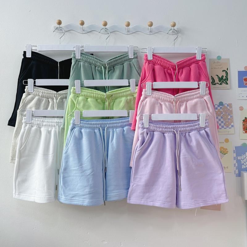 Quần short đùi nữ màu trơn chất nỉ cotton lót bông