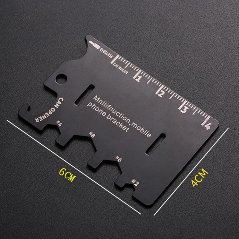 Product Introduction of New 1 Pc Multifunction Folding Mobile Phone Bracket Mini EDC Tool Card Bottle Opener Screwdriver Wrench for Travel Outdoor 3