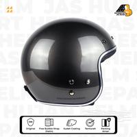 Gambar Helm Bogo List Chrome Gunmetal Glossy Custom - + TOPI PENDEK dari HelmPro Kota Bandung 4 Tokopedia