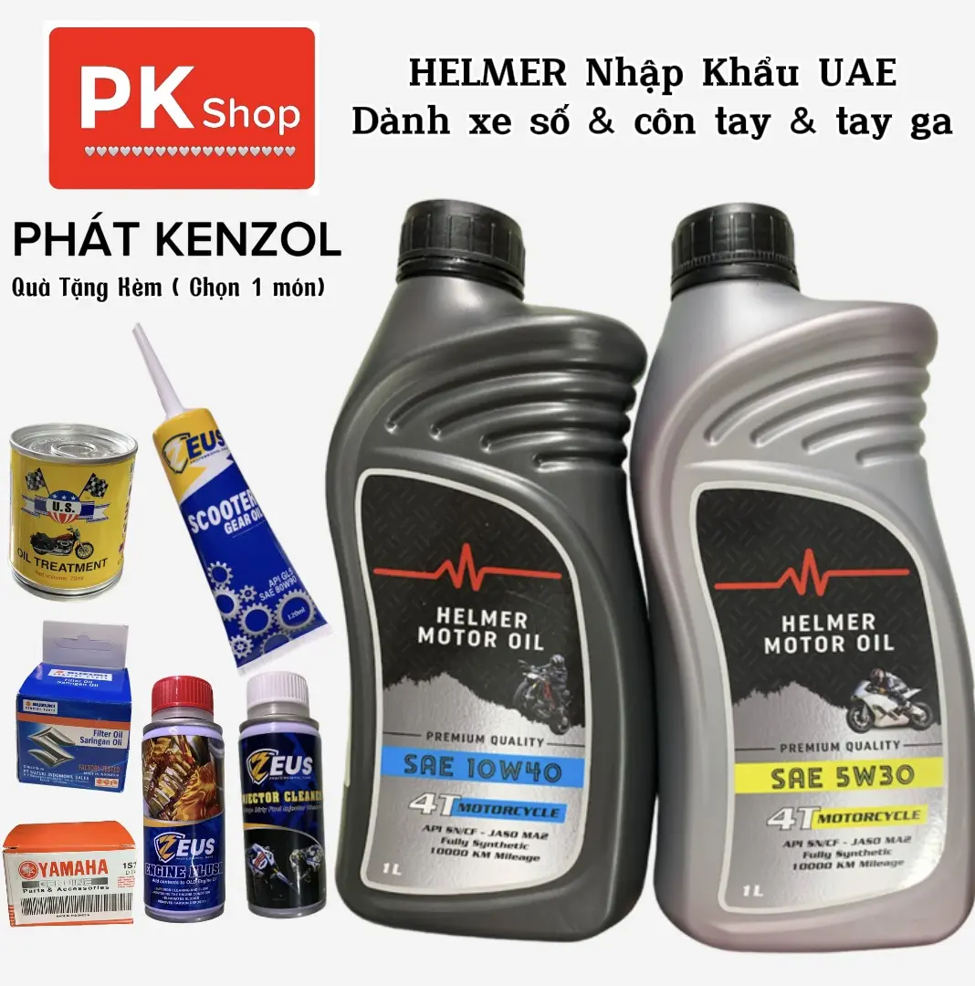 Nhớt HELMER Ful tổng hợp xe số côn tay tay ga , nhập khẩu dubai Dầu Nhớt Dầu