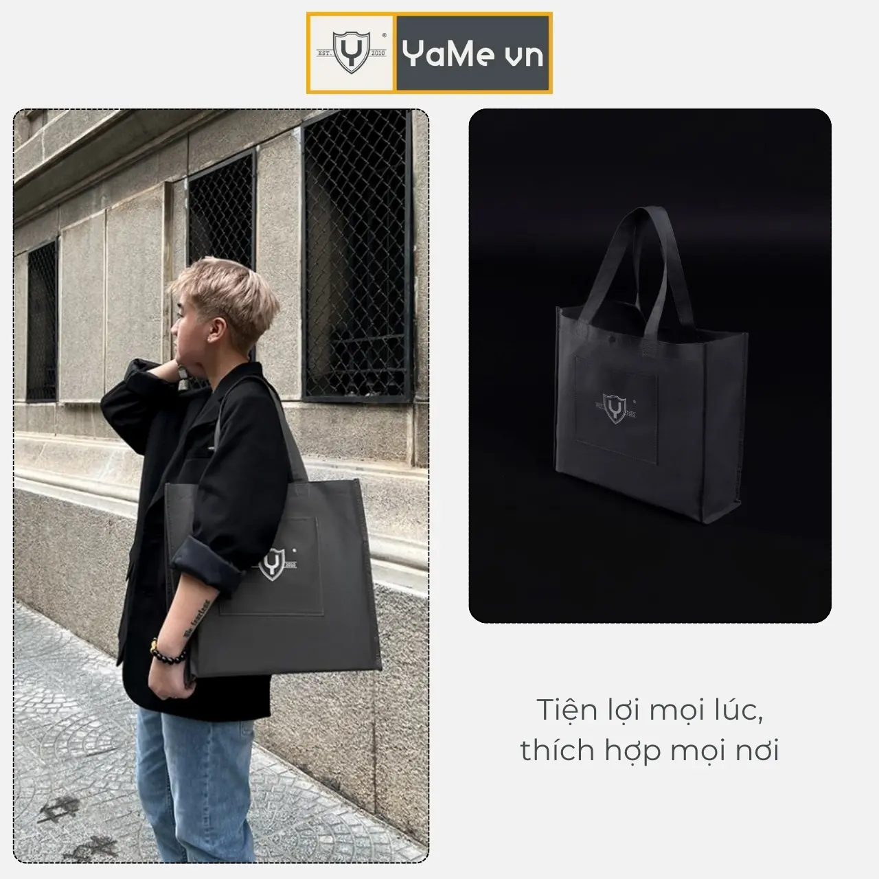 Túi Vải Unisex Đơn Giản Tiện Dụng Đi Làm Đi Chơi Thời Trang Thương Hiệu Y2010 M1 22841 |YaMe|