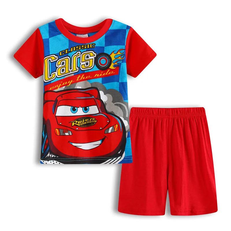 New Summer Kids Pyjamas Children Sleepwear Baby Set Boys Girls Cars Short sleeved Pijamas Cotton Nightwear Clothes Pajamas Sets 3