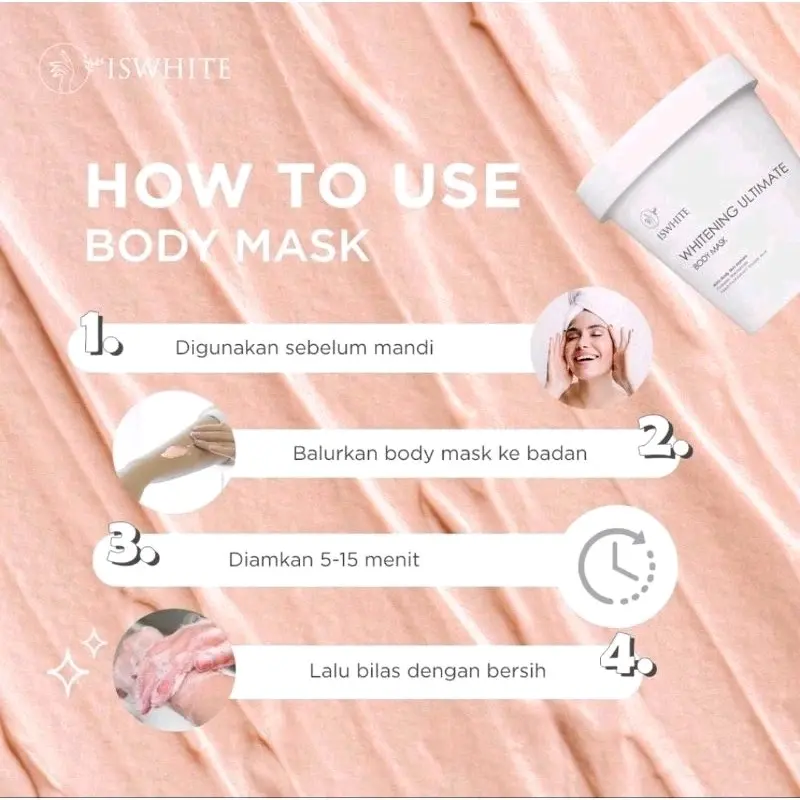 [UK 70gr & 200gr] ISWHITE MASKER BADAN BODY MASK WHITENING ULTIMATE Mencerahkan Tubuh 2
