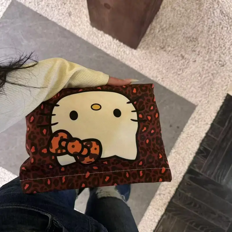 Túi Cầm Tay Hello Kitty, Dung Tích Lớn, Cầm Tay, Đồ Trang Trí Tinh Tế, Giá Trị Cao, Lưu Trữ, Túi Trang Điểm Hoạt Hình Dễ Thương, Năm 2025 8