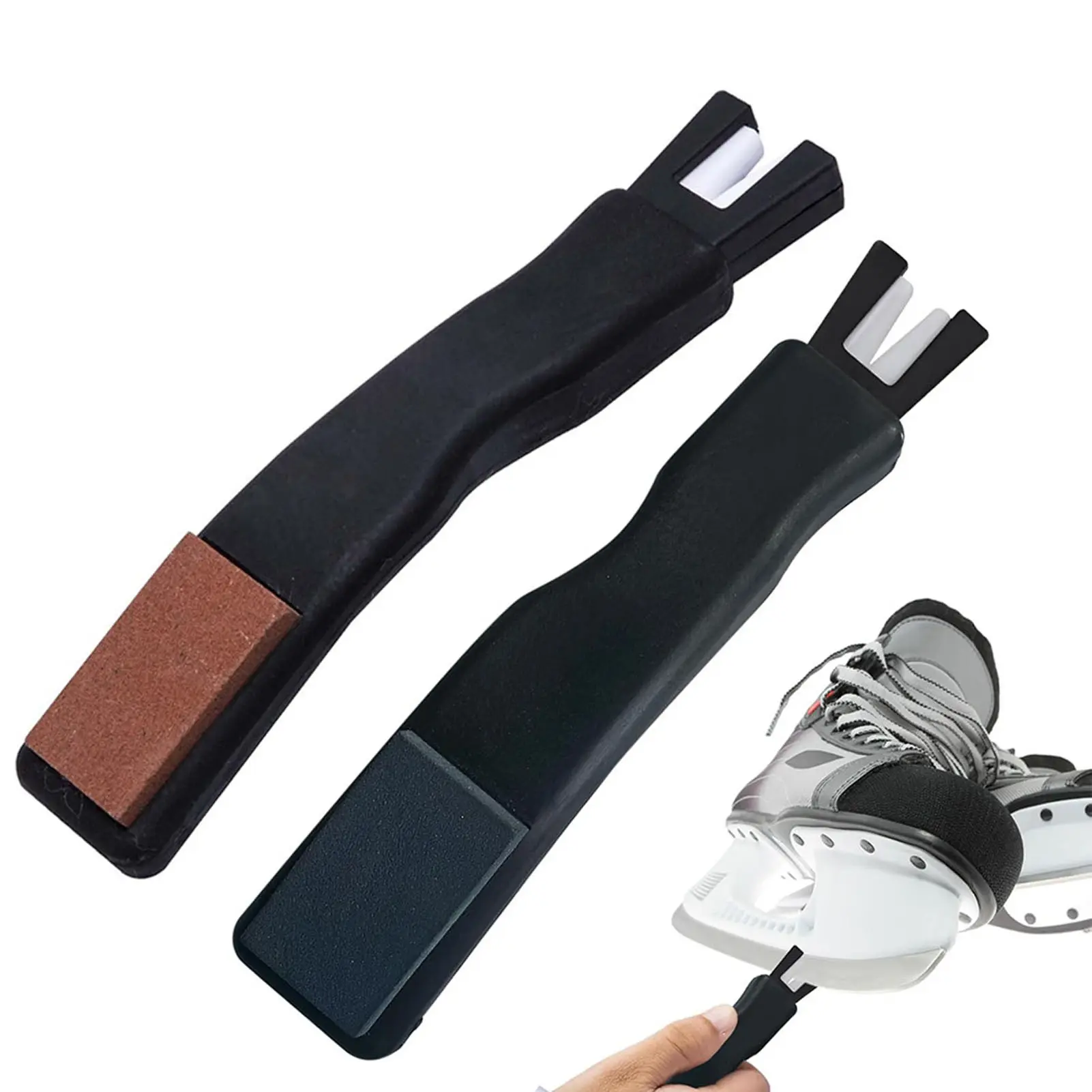 Dụng Cụ Mài Giày Trượt Băng, Bộ 2 Chiếc, Lưỡi Giày Trượt Hình Chữ V Bằng Gốm, Dụng Cụ Mài, Đá Mài Hai Mặt, Phụ Kiện Máy Mài Giày Trượt Băng Khúc Côn Cầu Trên Băng