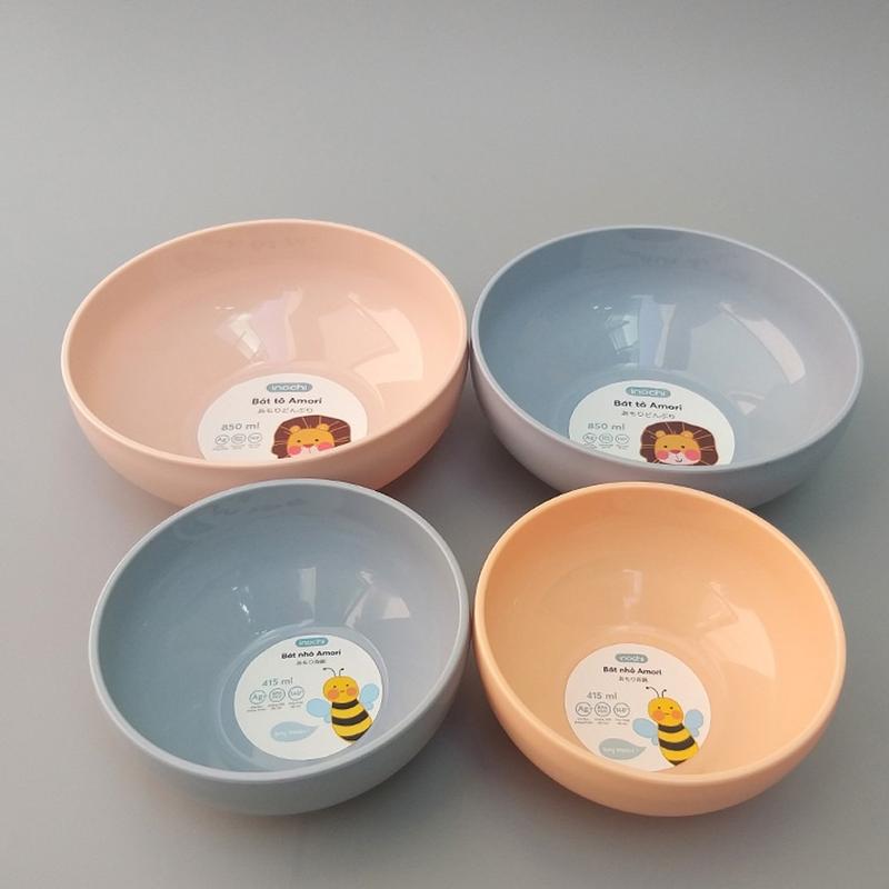(Xả kho) Set 12 Bát nhựa nguyên sinh cao cấp Inochi Amori chịu nhiệt, an toàn cho bé 415ml bát