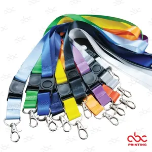 Tali Lanyard Gantungan ID Card Name Tag Polos 2cm + stopper