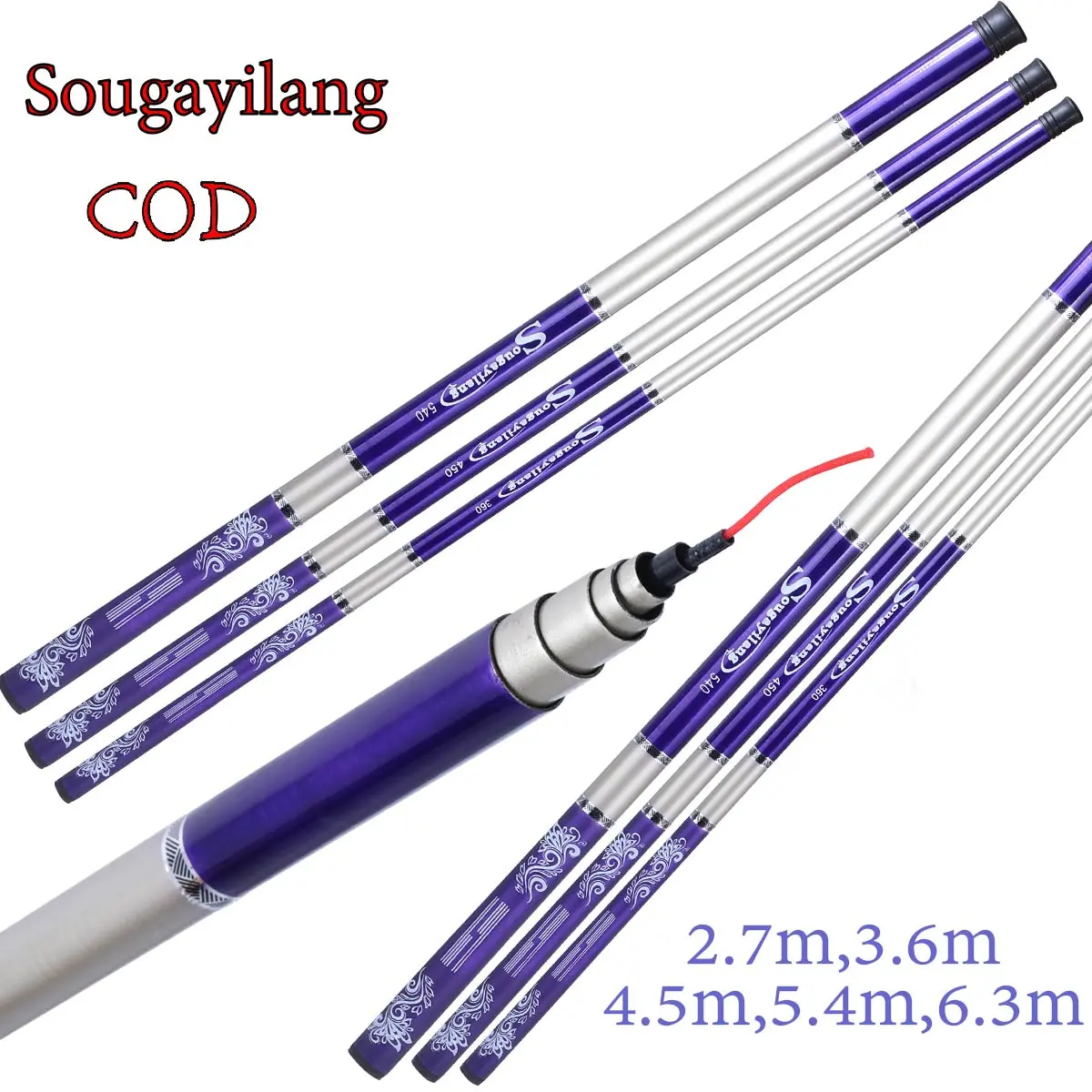 Sougayilang จัดส่งจากประเทศไทย COD Qing Liu เบ็ดตกปลา2.7M-6.3M เบ็ดตกปลาราคาถูกเบ็ดตกปลากีฬากลางแจ้งสำหรับน้ำเค็มน้ำจืด.