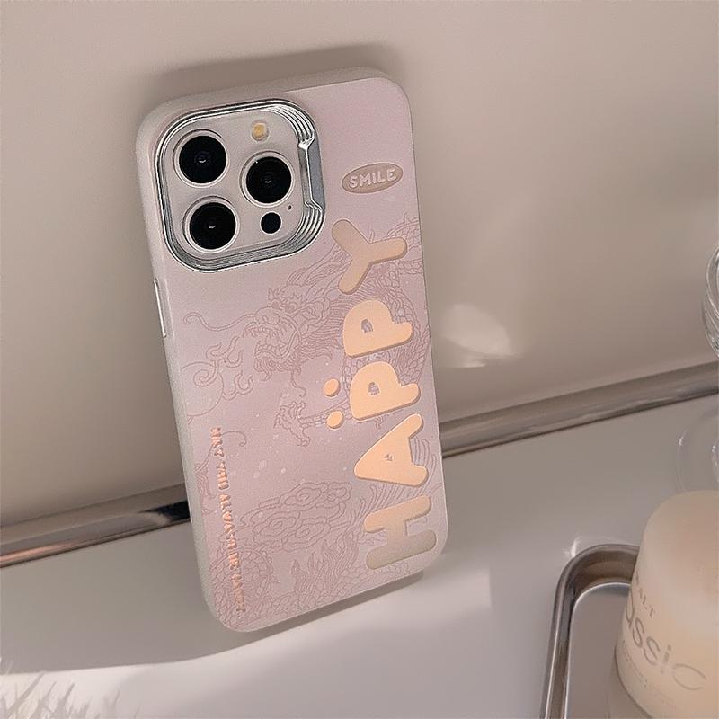 Product Introduction of Couple Laser Dragon Pattern English for 14promax Phone Case Iphone16 Electroplating Protector Cover Protector Cover Casing Shockproof Protective 11