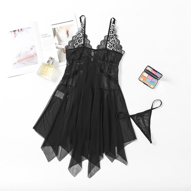 Product Introduction of Women Sexy Night Dress Erotic Lingerie Front Closure  Transparent Lace Underwear 2025 Floral Sleepwear Sex Woman Nightie 22