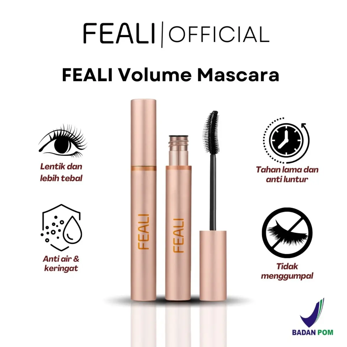 [BPOM] Feali Mascara Volume Waterproof Long Lasting Lengthen Eye Lash Makeup - Make Up Maskara Waterproof