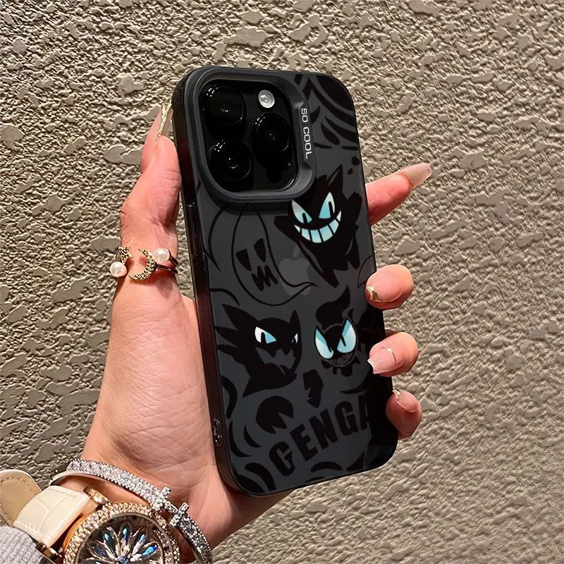 Ốp Lưng iPhone Gengar, Màu Đen, Tương Thích Với iPhone 15 / 14 / 13, Ốp Lưng, Tương Thích Với iPhone 15 Pro, Lì, Bảo Vệ Toàn Cạnh, Chống Sốc, Tương Thích Với iPhone 14 Pro Max, 11 / 12 6