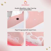 Gambar Mocababy  Bib Celemek Makan Bayi Slaber Silikon Anak Bibs Karet Baby Burb Apron Silicon Anti Air Tahan Air Silikon Bib Feeding Saliva Handuk Kartun Adjustable Anak Celemek Dengan Kantong Biru Merah Kucing - Rabbit glasses, 32cm x 23cm dari Mocababy.id Kab. Tangerang 4 Tokopedia