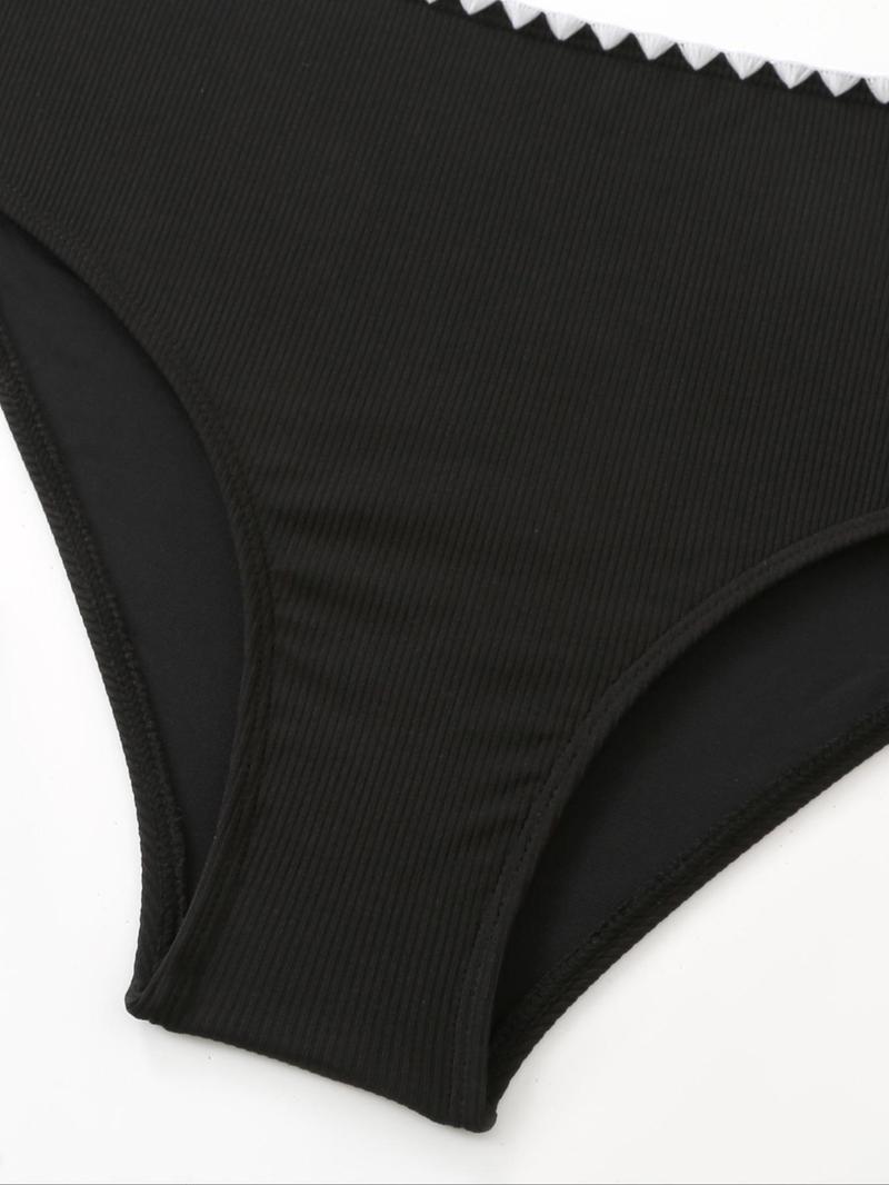 Product Introduction of Two-piece Set Women's Colorblock Bikini Set, Casual Adjustable Strap Swim Top & Swim Bottom Two-piece Swimsuit for Beach Holiday Vacation, Ladies Swimwear for All Seasons 6