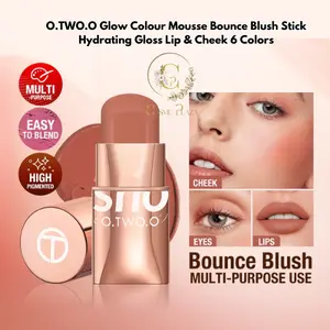 O.TWO.O Glow Colour Mousse Bounce Blush Stick Hydrating Gloss Lip & Cheek 6 Colors